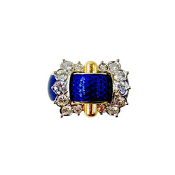 Bague FRED Ceinture en or jaune, or blanc, émail et diamants
