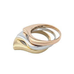 Bagues en or blanc, or jaune et or rose