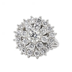 Bague Marguerite en or blanc et diamants