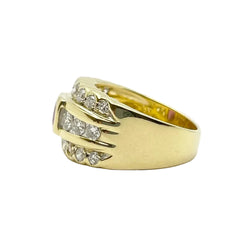 Bague Bandeau en or jaune, rubis et diamants