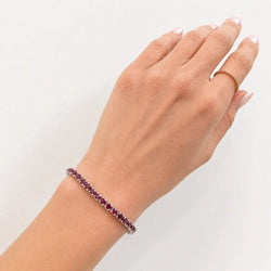Bracelet Ligne en or blanc et rubis