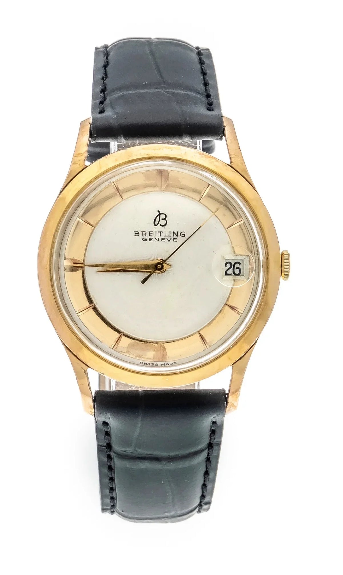 Montre BREITLING Réf. 4002, en plaqué or et acier - Cadran bicolore, Venus 227, Vers 1956.