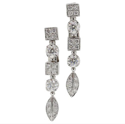 Boucles d'oreilles Pendantes BULGARI Lucea en or blanc et diamants