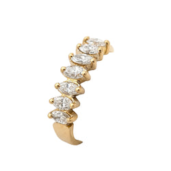 Bague Alliance en or jaune et diamants marquises