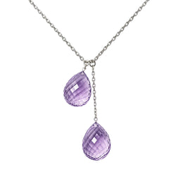 Collier Négligé en or blanc et améthystes