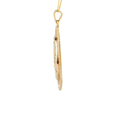 Pendentif AUGIS + qu’hier – que demain en or jaune et rubis