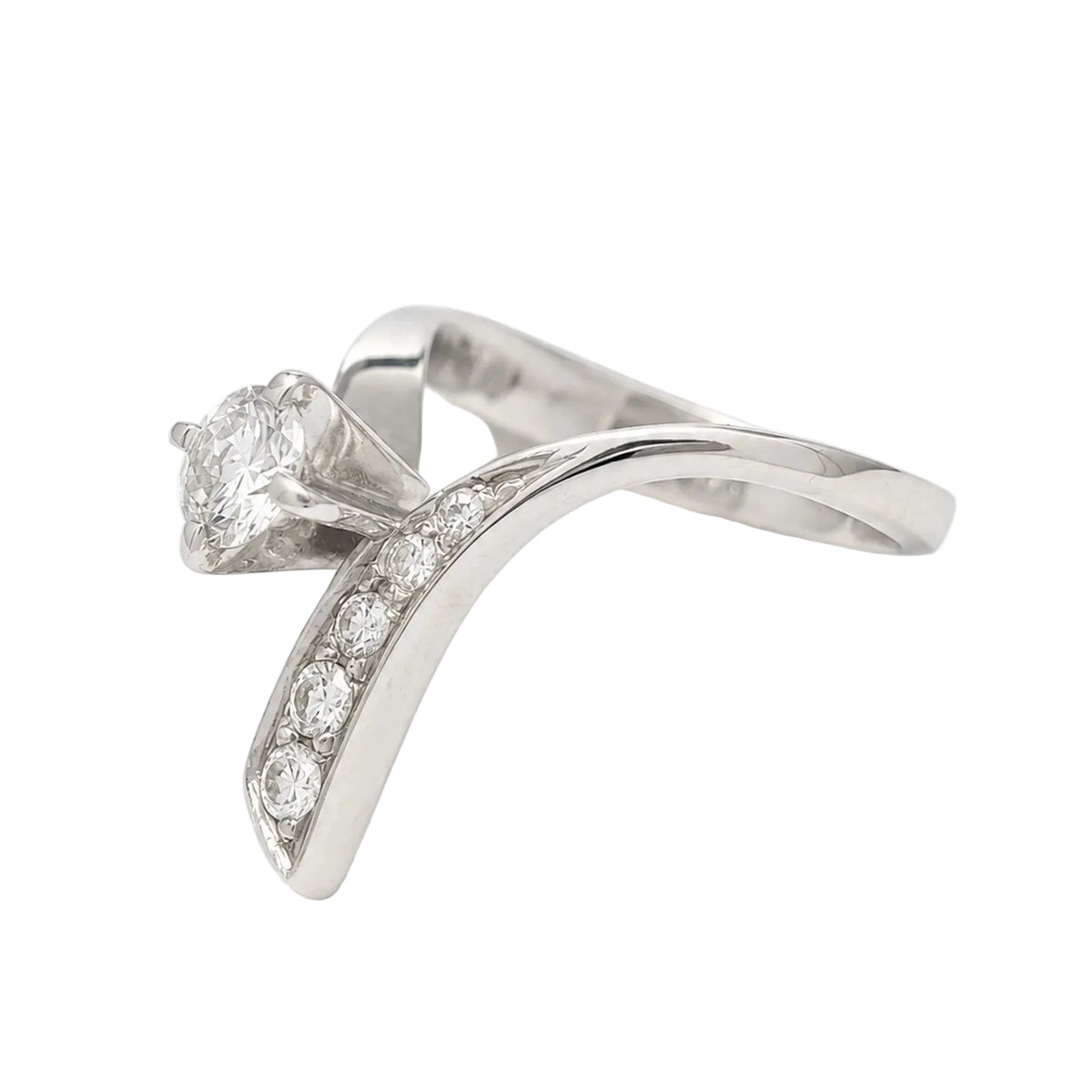 Bague Solitaire en or blanc et diamants