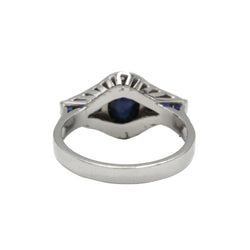 Bague en or blanc, saphirs et diamants