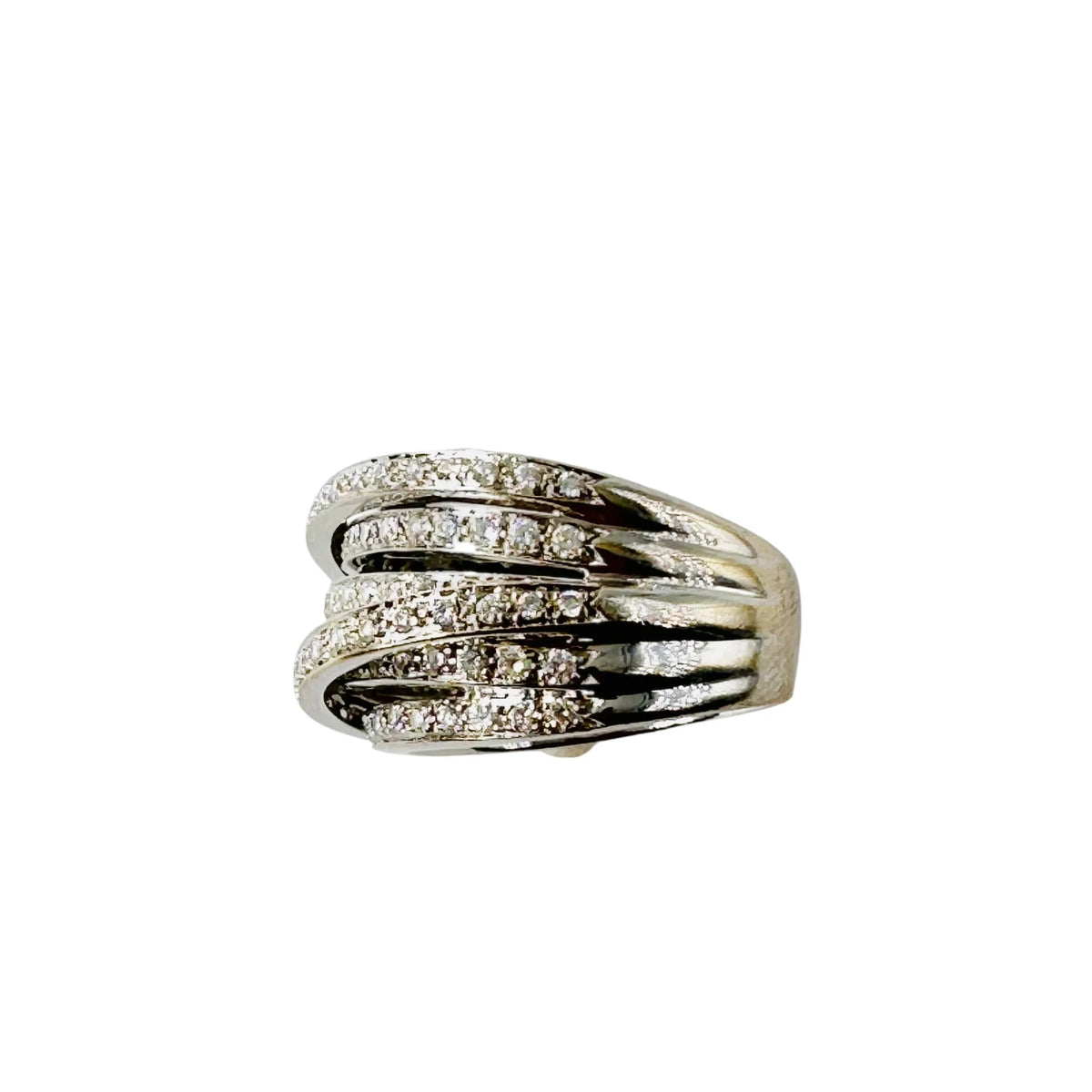 Bague Bandeau en or blanc et diamants
