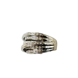 Bague Bandeau en or blanc et diamants
