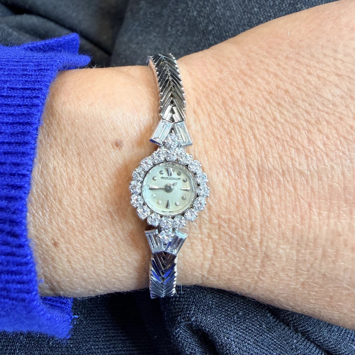 Montre JAEGE-LECOULTRE en or blanc et diamants