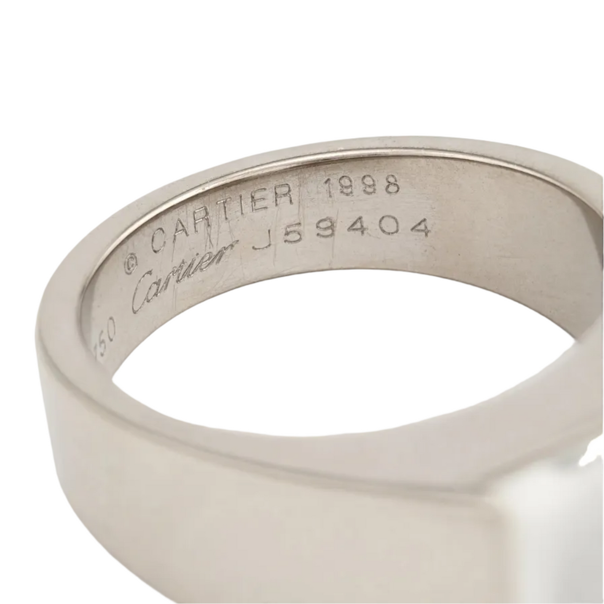 Bague Tank CARTIER en or blanc et pierre de lune