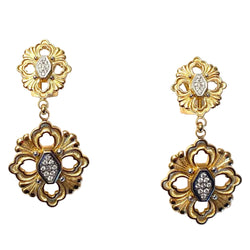Boucles d'oreilles Pendantes BUCCELLATI Opéra en or blanc, or jaune et diamants