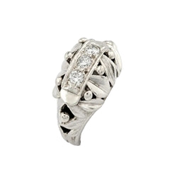Bague Dôme en or blanc et diamants