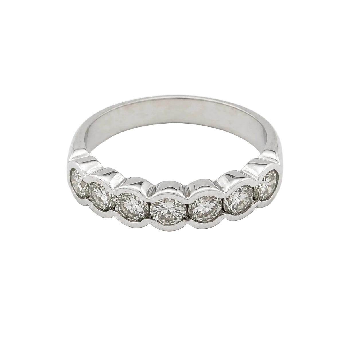 Bague Alliance en or blanc et diamants