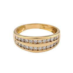 Bague Alliance en or jaune et diamants