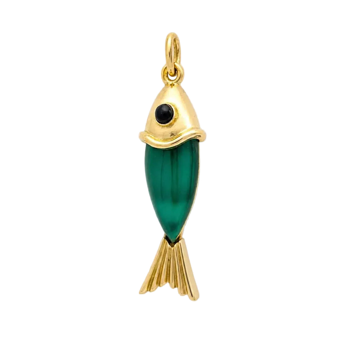 Pendentif en or jaune, calcédoine et onyx