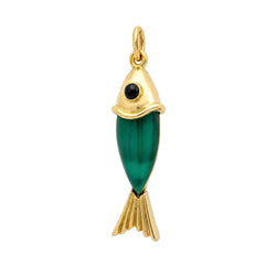 Pendentif en or jaune, calcédoine et onyx