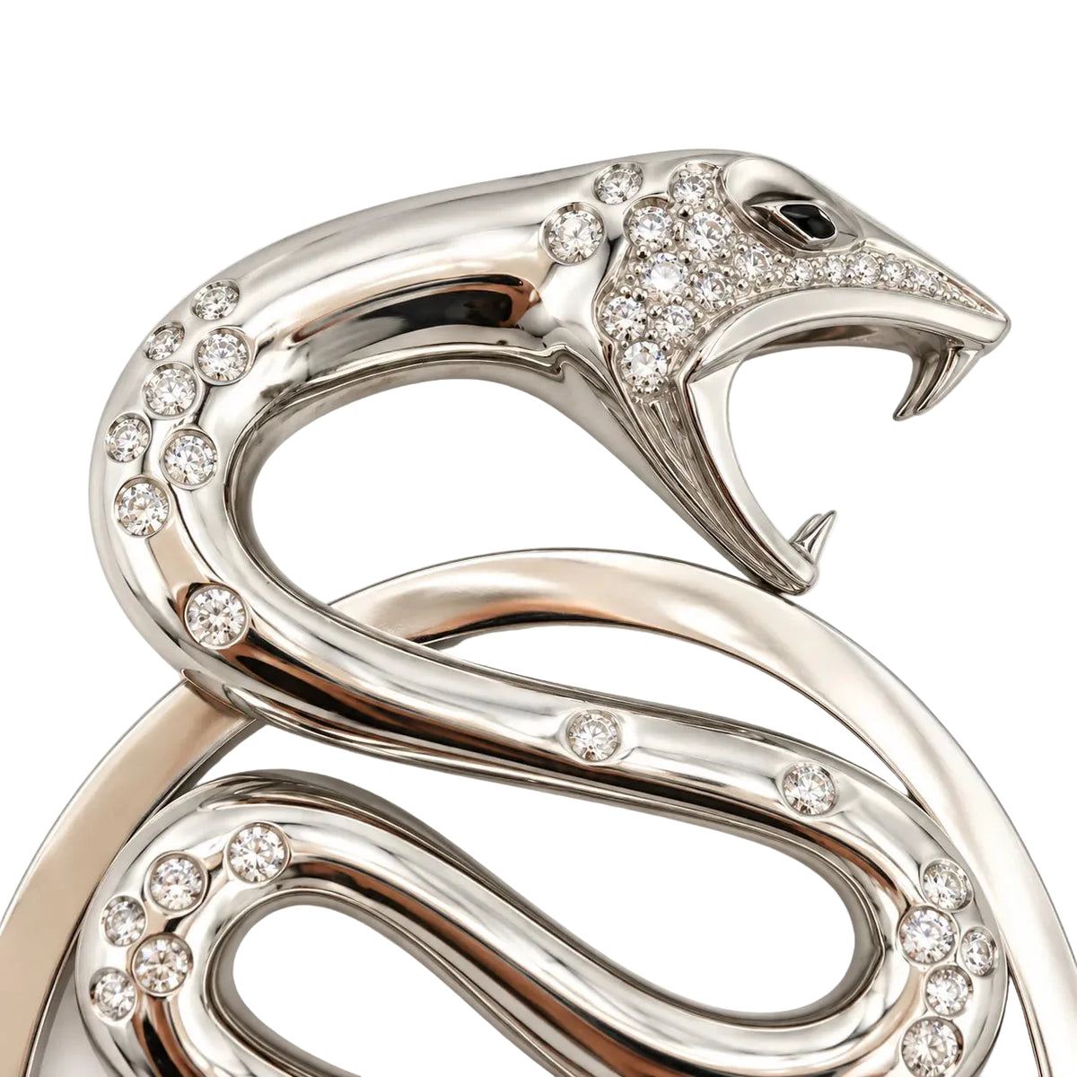 Pendentif BOUCHERON "Trouble Serpent" GM en or blanc et diamants