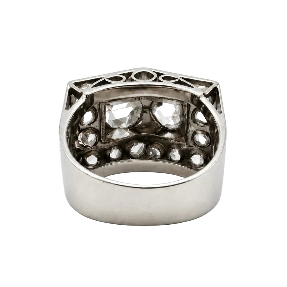 Bague Tank en or blanc et diamants