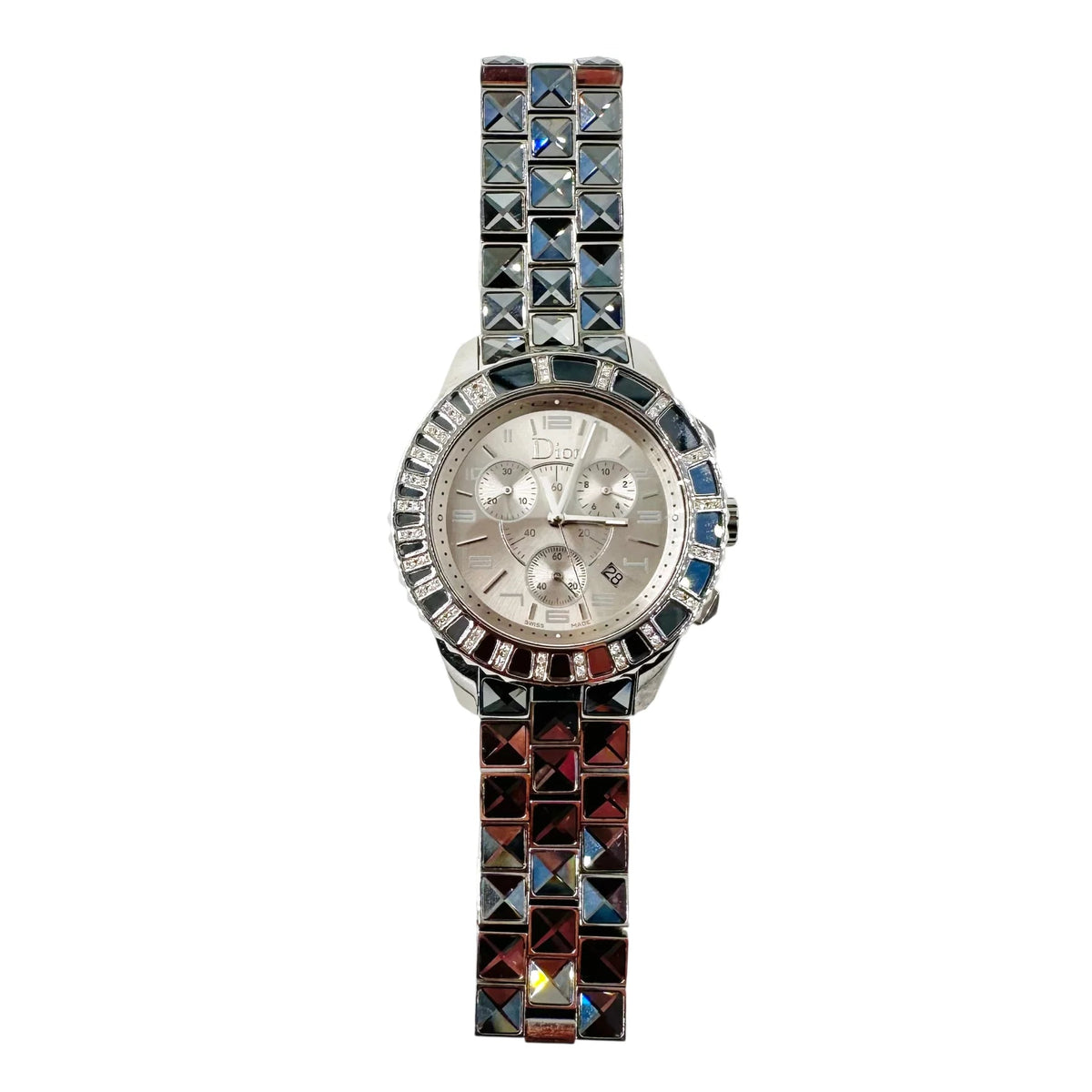 Montre DIOR "Christal" en acier, cristal saphir et diamants