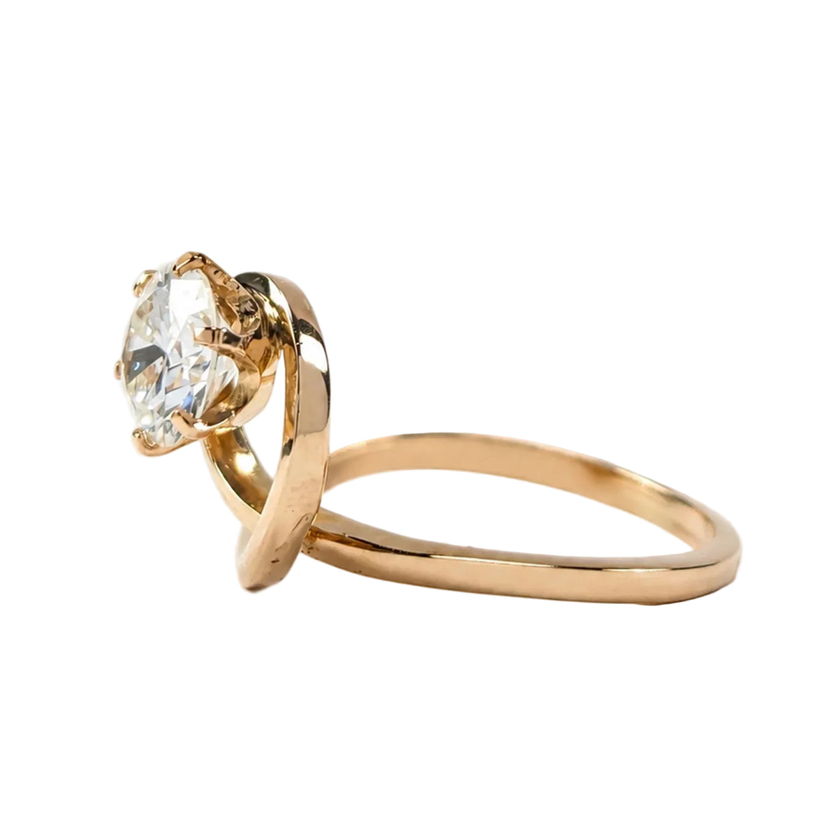 Bague Solitaire en or jaune et diamant