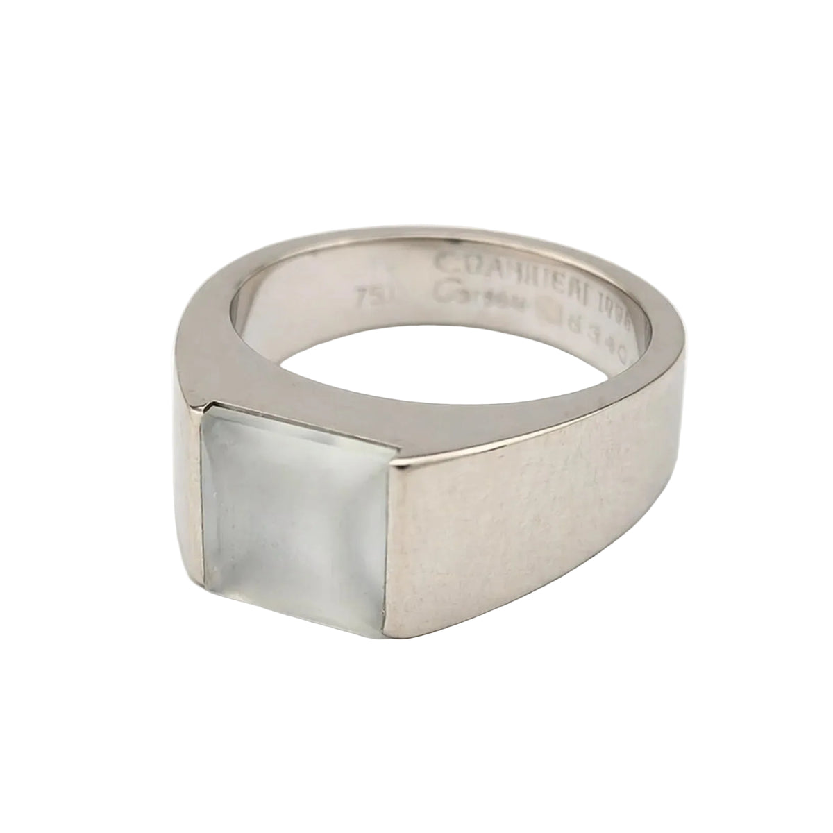 Bague Tank CARTIER en or blanc et pierre de lune