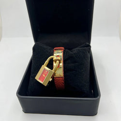 Montre HERMÈS "Kelly" plaqué or, acier et cuir