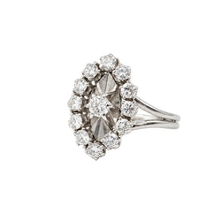 Bague Marquise en or blanc et diamants