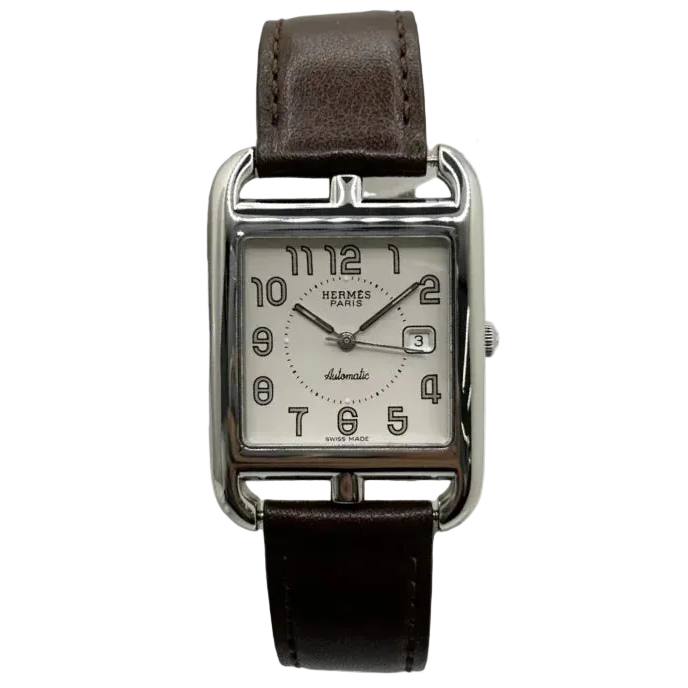Montre HERMÈS Cape Cod en acier inoxydable et cuir