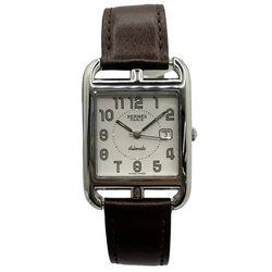 Montre HERMÈS Cape Cod en acier inoxydable et cuir