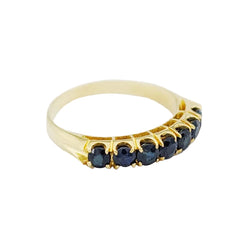 Bague Alliance en or jaune et saphirs