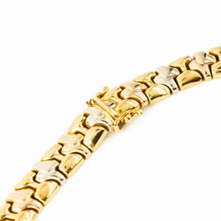 Collier Maille en or jaune, or blanc et or rose