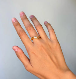 Bague Solitaire en or jaune et diamant