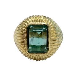 Bague Dôme en or jaune et émeraude