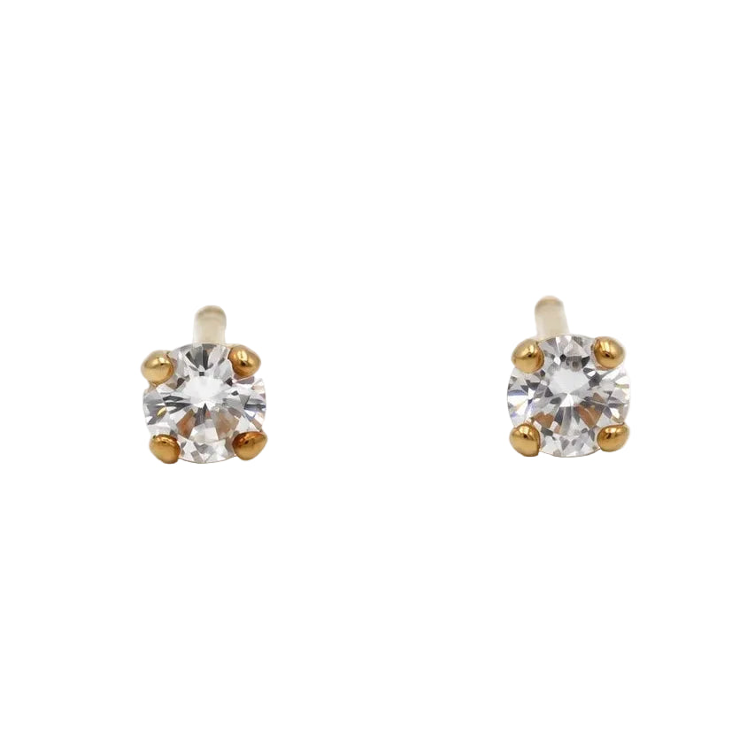 Boucles d'oreilles Puces en or jaune et diamants
