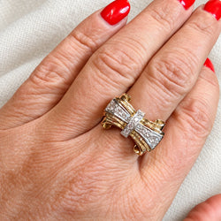 Bague Tank en or jaune et diamants