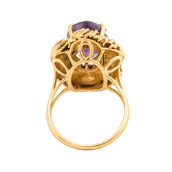 Bague Cocktail en or jaune et améthyste
