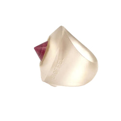 Bague Cocktail STOFFEL en or jaune, tourmaline et quartz