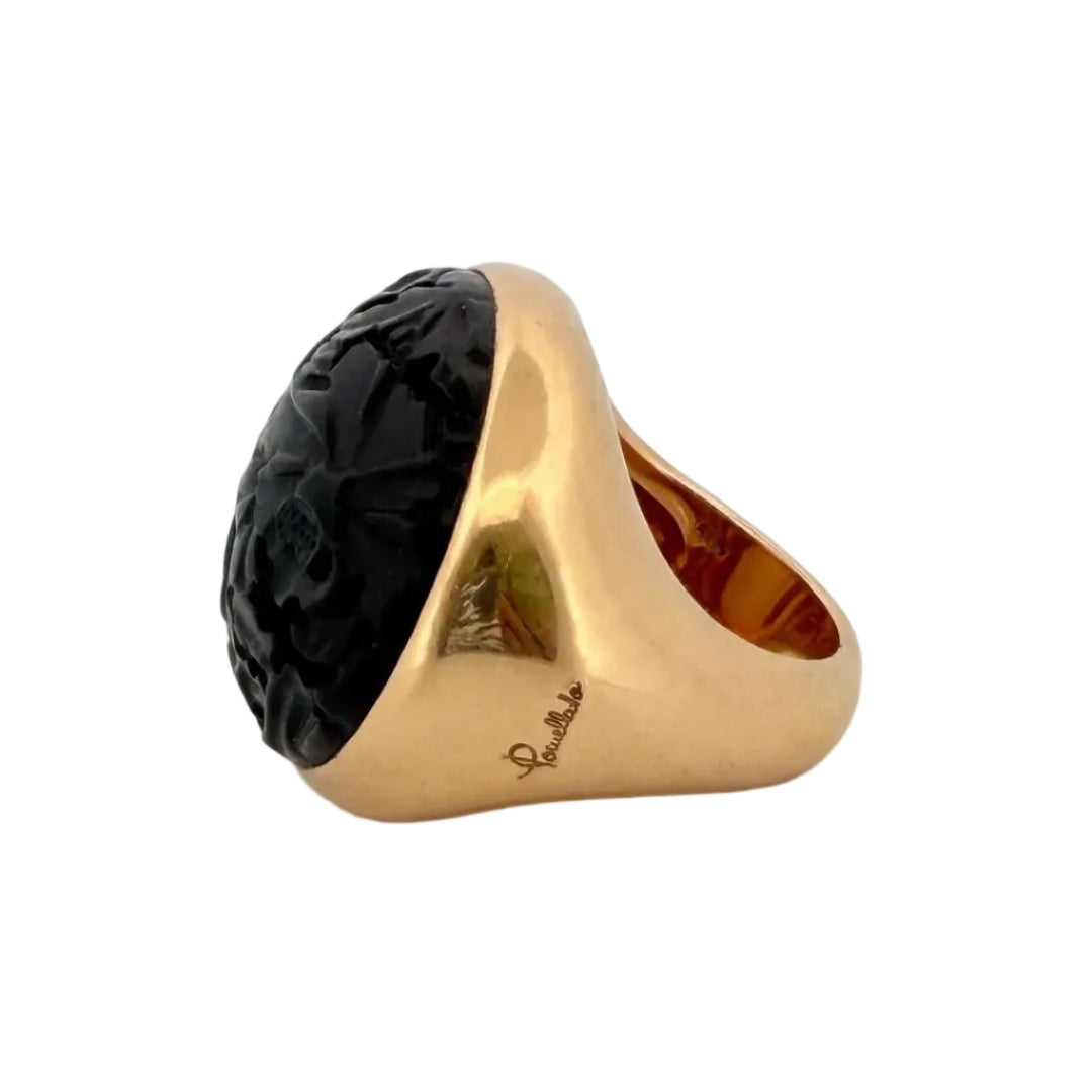 Bague Cocktail POMELLATO Victoria Jet en or jaune, jaiset diamant