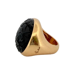 Bague Cocktail POMELLATO Victoria Jet en or jaune, jaiset diamant
