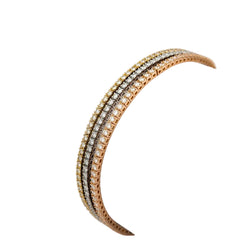 Bracelet Ligne en or blanc, or jaune, or rose et diamants