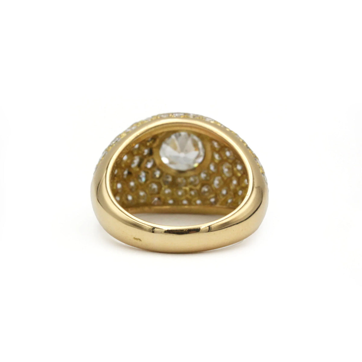 Bague Dôme en or jaune et diamants