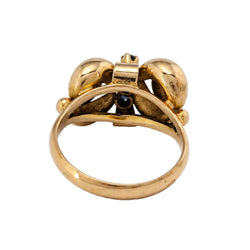 Bague en or jaune et saphirs