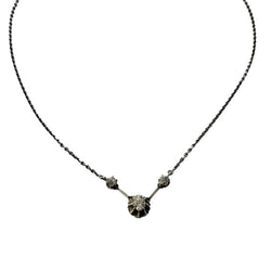 Collier Ras de cou en or blanc et diamants