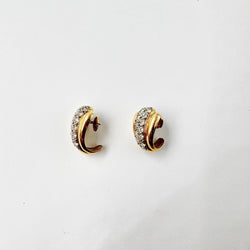 Boucles d'oreilles en or blanc, or jaune et diamants
