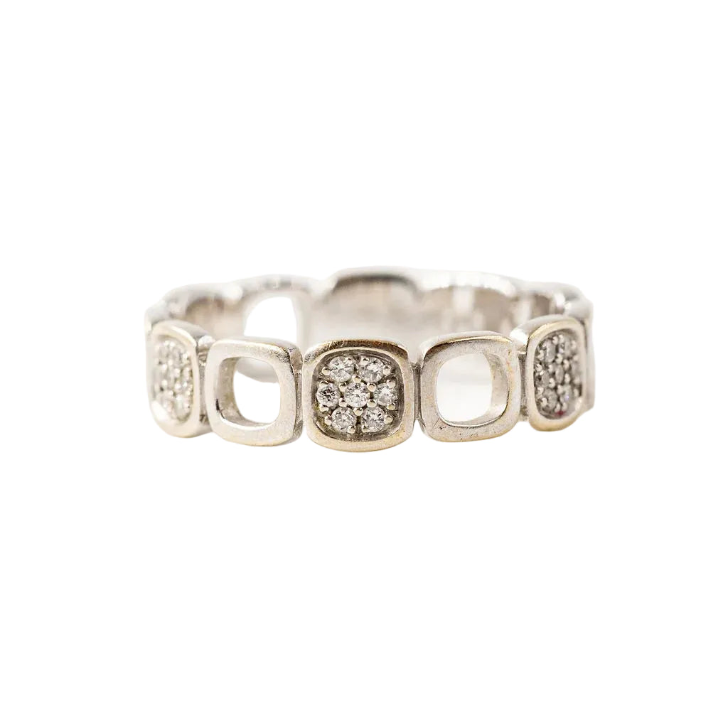 Bague DINH VAN "Domino" en or blanc et diamants