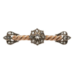 Broche Épingle en or jaune, argent et diamants