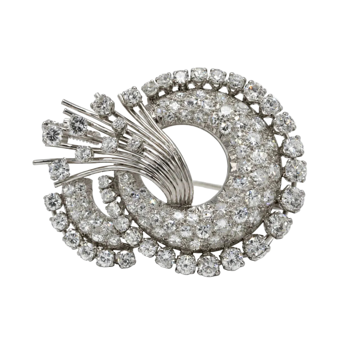 Broche Épingle en or blanc, platine et diamants