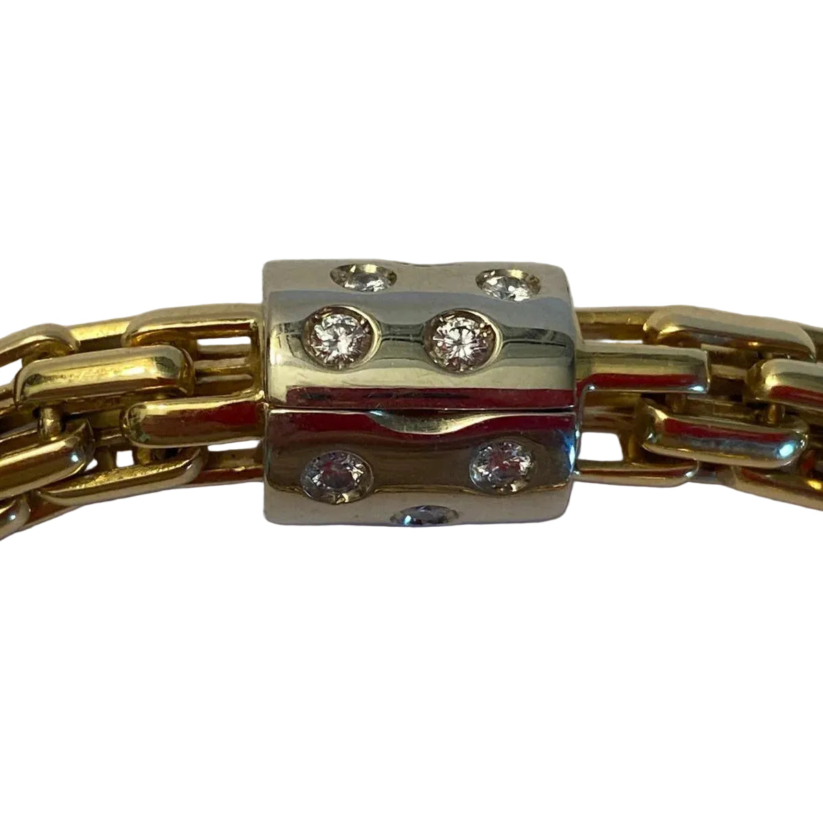 Bracelet Maille POMELLATO en or blanc, or jaune et diamants